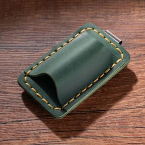 Crazy horse leather dark green