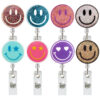 Wholesale Glitter acrylic medical retractable rotating alligator clip easy to pull