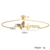 Wholesale Simple Style Letter Butterfly Copper Plating Inlay Zircon 18k Gold Plated Bracelets