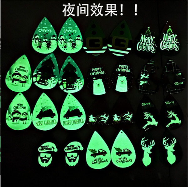 Wholesale Christmas Earrings, Christmas Tree Snowflake Reindeer PU Leather Earrings