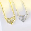Wholesale Heart-shaped pendant clavicle necklace niche high-end