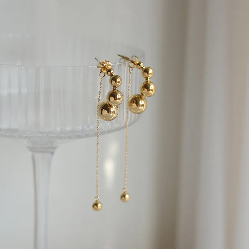 Wholesale Real Gold Plated 304 Stainless Steel Fashion Waterproof Non Tarnish Earrings