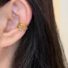 304 Stainless Steel Solid Color PVD Coated 18K Real Gold Plated 18K Gold Simple Style Classic Style Waterproof Non Tarnish Plating 18K Gold Ear Cuffs