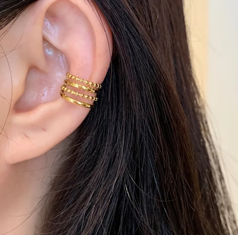 Wholesale 304 Stainless Steel Solid Color PVD Coated 18K Real Gold Plated 18K Gold Simple Style Classic Style Waterproof Non Tarnish Plating 18K Gold