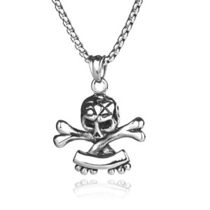 Bone Skull + Stainless Steel Chain