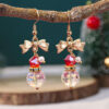 Wholesale Christmas Crystal Snowman Earrings