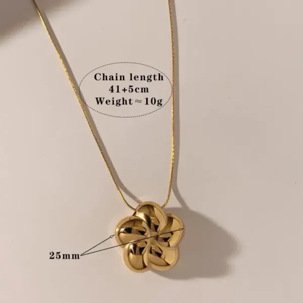 PVD Coated Real Gold Plated 16K Gold White Gold Plated Gold Plating Flower 304 Stainless Steel Casual Sweet Waterproof Non Tarnish Earrings Necklace
