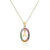Wholesale Real Gold Electroplating 26 English Alphabet Zircon Pendant Copper Necklace Female