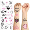 Wholesale Cartoon Y2K pink black love tattoo stickers waterproof holiday party children disposable tattoo stickers