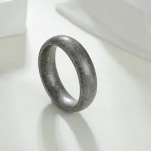 Real Gold Plated Round 304 Stainless Steel Retro Classic Style Waterproof Non Tarnish Rings