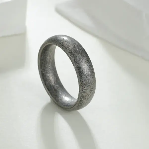 Real Gold Plated Round 304 Stainless Steel Retro Classic Style Waterproof Non Tarnish Rings