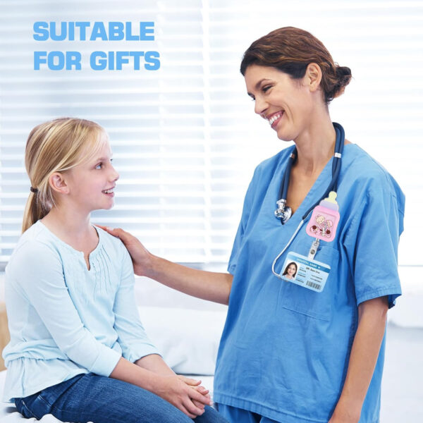 Wholesale Medical staff rocking acrylic badge scroll retractable easy pull