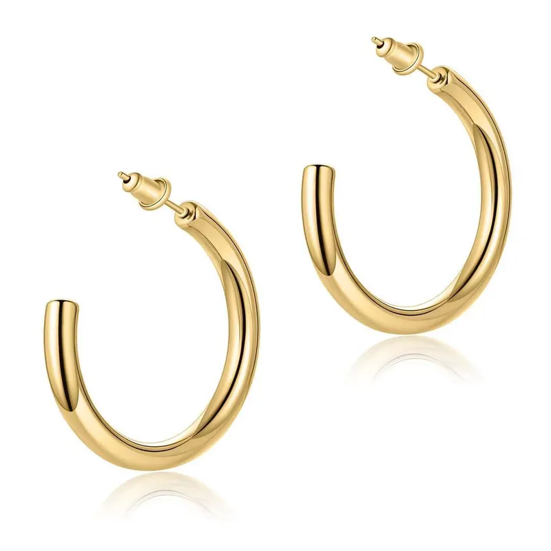 Wholesale PVD Coated 18K Gold Real Gold Plated Solid Color 201 Stainless Steel Fashion Waterproof Non Tarnish Ear Studs
