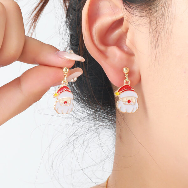 Wholesale Christmas earrings, snowman Santa Claus simple earrings