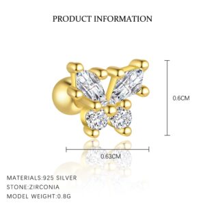 E4657-gold color/pair / 925 silver