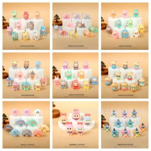 Wholesale Bubble Mart Flocked Plush Crying Baby Trendy DIY Keychain Decoration Pendant Car Desktop Ornament