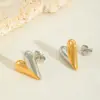 1 Pair Casual Simple Style Classic Style Heart Shape Plating Three-dimensional 304 Stainless Steel 14K Gold Plated Stainless Steel Earrings