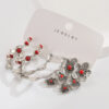 oly-e7be420c001f152319eba2ab23eb5784 Wholesale Western Style Red Turquoise Earrings Set Geometric Flower Elements Ethnic Style Earrings Set