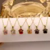 Wholesale Ion Plating (IP) 18K Gold Plated Paw Print 304 Stainless Steel Vintage Style Shiny IG Style Waterproof Non Tarnish 304 Stainless Steel Pendant Necklace