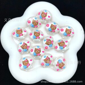 Wholesale Black seashell hand-painted beads