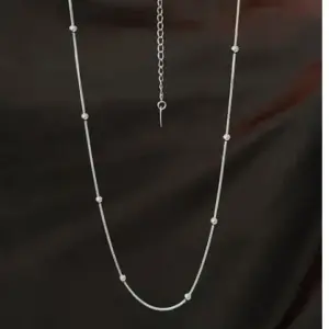 20. Silver round Snake Bone Bead Necklace 41 6 / Titanium Steel/Polishing/Furnace Vacuum Plating 18K Gold