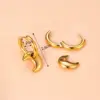 Wholesale Moon 304 Stainless Steel Stainless Steel Earrings