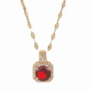 Gold Lip Chain / Red