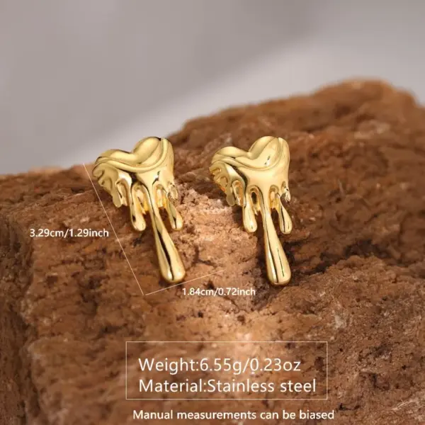 Wholesale 1 Pair Fairy Style Casual Elegant Irregular Geometric Quadrilateral Irregular Plating Hollow Out 304 Stainless Steel Imitation Gold Earrings Ear Studs