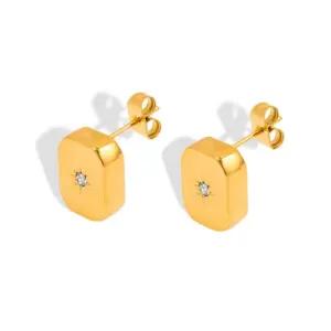 【XKE0212】Square Star Earrings / Gold