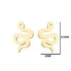 PVD Coated 18K Gold Real Gold Plated Snake 304 Stainless Steel Simple Style Waterproof Non Tarnish Ear Studs