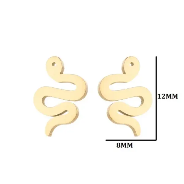 PVD Coated 18K Gold Real Gold Plated Snake 304 Stainless Steel Simple Style Waterproof Non Tarnish Ear Studs