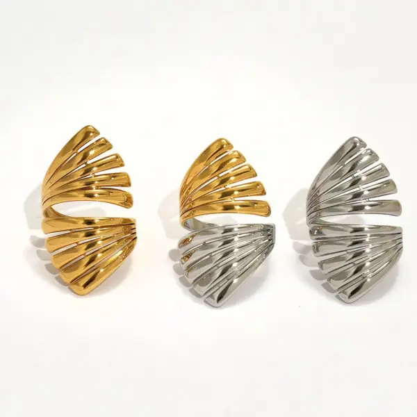 oly-e7d77073facc6ffcd447599aac24972d Wholesale PVD Coated Real Gold Plated 18K Gold Geometric 304 Stainless Steel Casual Simple Style Waterproof Non Tarnish Adjustable Ring