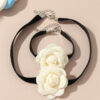 Wholesale Retro Chanel-style rose necklace and bracelet set