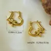 Wholesale 304 Stainless Steel Irregular Electroplating Stone-Free 18K Gold Golden Plated Elegant Simple Style Asymmetrical Gold Hoop Earrings