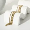 Wholesale Simple Double Layer Stainless Steel Chain Bracelet