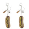 Wholesale 4pcs Creative Velvet Diamond-encrusted Hot Dog Keychain