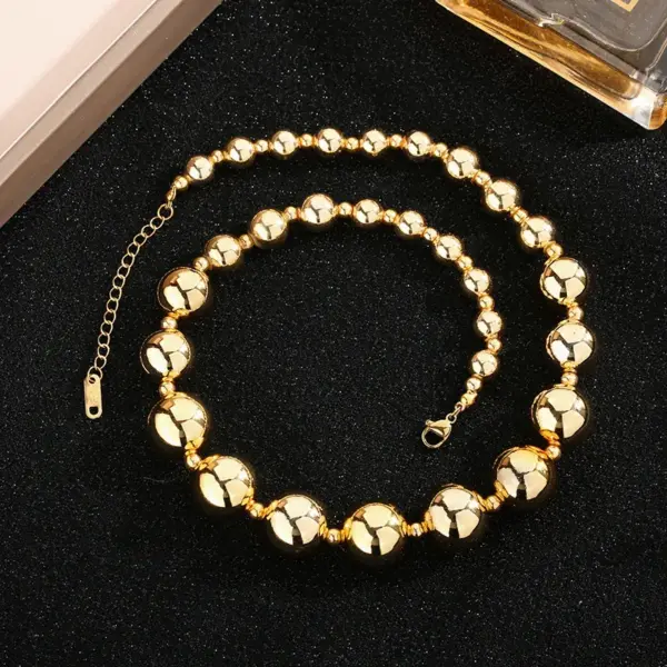 Wholesale Vintage Style Round Solid Color Stainless Steel Plating Necklace