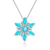 Wholesale Yansheng Cross-border Fashion Jewelry Opal Opal Opal Aobao Snowflake Necklace Pendant Christmas