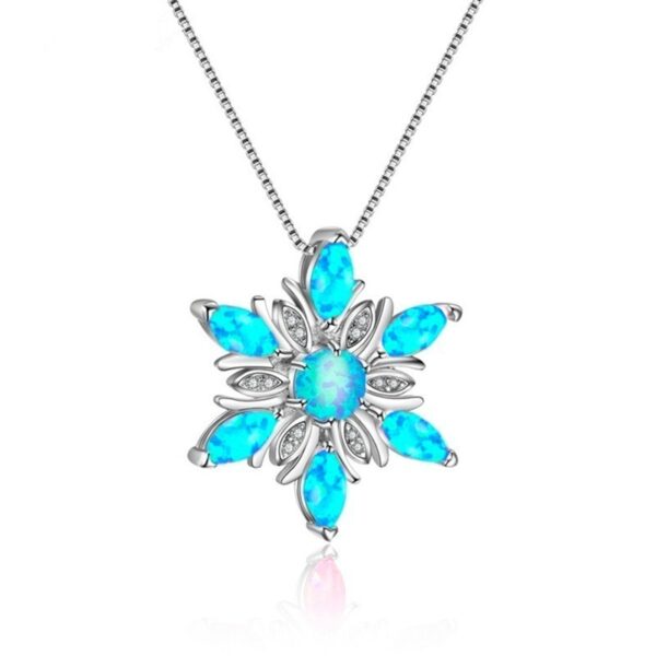 Wholesale Yansheng Cross-border Fashion Jewelry Opal Opal Opal Aobao Snowflake Necklace Pendant Christmas