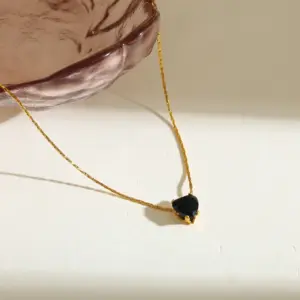 Necklace - Length 42+5cm, Pendant 6.38*5.88mm - / Black