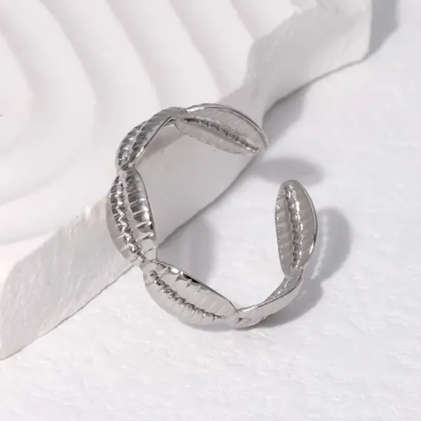 PVD Coated Real Gold Plated Solid Color Stainless Steel Simple Style Waterproof Non Tarnish Open Ring