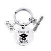 Wholesale Cross-Border 2025 Graduation Season Stainless Steel Keychain with Engraved Metal Keychain as a Commemorative Gift for Classmates and Teachers