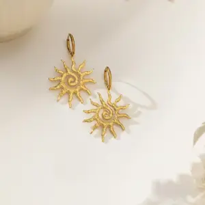 【XKE0231】Vortex Sun Earrings / Gold