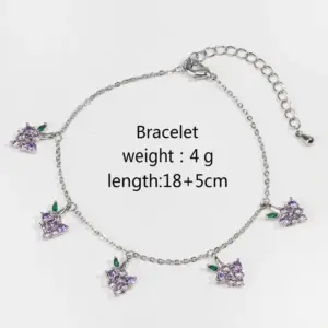 White Gold Color Grape Bracelet