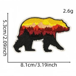 Scenery bear cloth sticker 4#