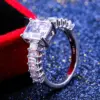 Wholesale New Square Zircon Rings Fashion Ladies Copper Zircon Hand Jewelry