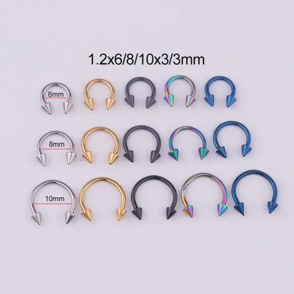 316L Stainless Steel Nose Rings & Studs Geometric Waterproof Non Tarnish Surgical Steel