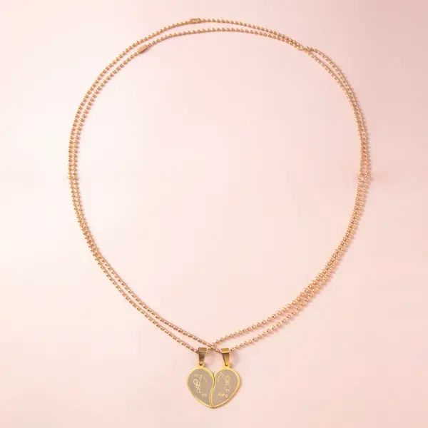 Wholesale PVD Coated Gold Plated Heart 304 Stainless Steel Simple Style Waterproof Non Tarnish Iron Chain