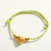 Wholesale Handmade Love Heart Pendant Zircon Embedded Stainless Steel 18K Gold Plated Cotton Rope Bracelet Sweet Cute Jewelry Accessory