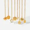 Wholesale Jewelry Fashion Geometric Stainless Steel Titanium Steel PVD Coated Plating Pendant Necklace